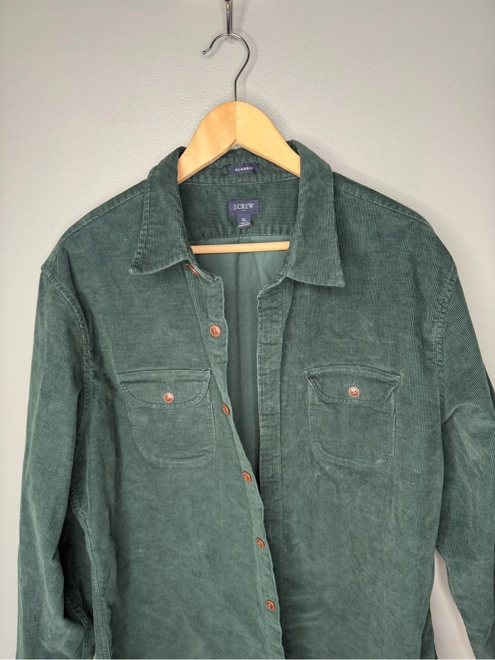 J. Crew Corduroy Work Shirt Spruce Green